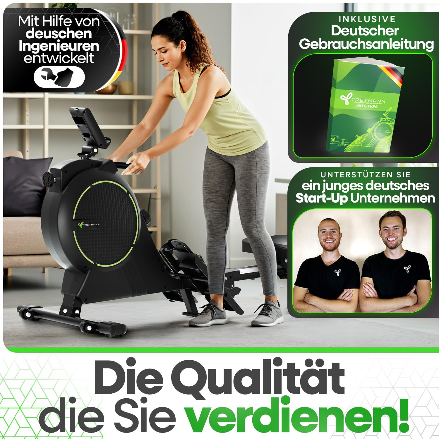 Rudergerät für Zuhause klappbar mit Wirbelstrombremse 2.0 16 Widerstandsstufen Memory-Foam-Sitzkissen und 150 kg Belastbarkeit