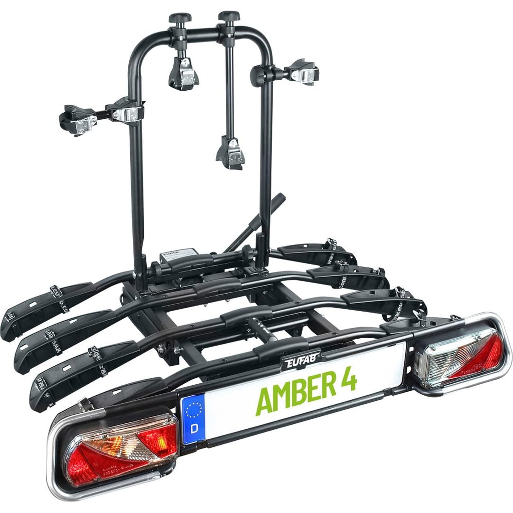 Fahrradträger AMBER 4 für Anhängerkupplung Modell 11556 4 Fahrräder 60 kg klappbar 13-poliger Stecker 72 x 102 x 83 cm