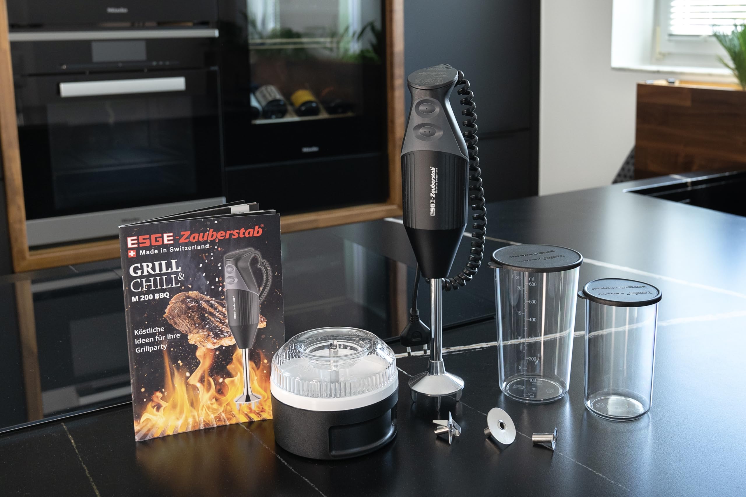 Stabmixer M200 BBQ 98215 200 W 2 Geschwindigkeitsstufen mit Zerkleinerer und Zubehör Set