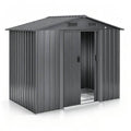 Metall Gerätehaus 4,2 m³ mit Fundamentrahmen 195 × 131 × 186 cm 2 Schiebetüren wetterfest