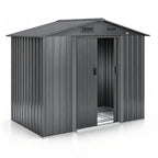 Metall Gerätehaus 4,2 m³ mit Fundamentrahmen 195 × 131 × 186 cm 2 Schiebetüren wetterfest