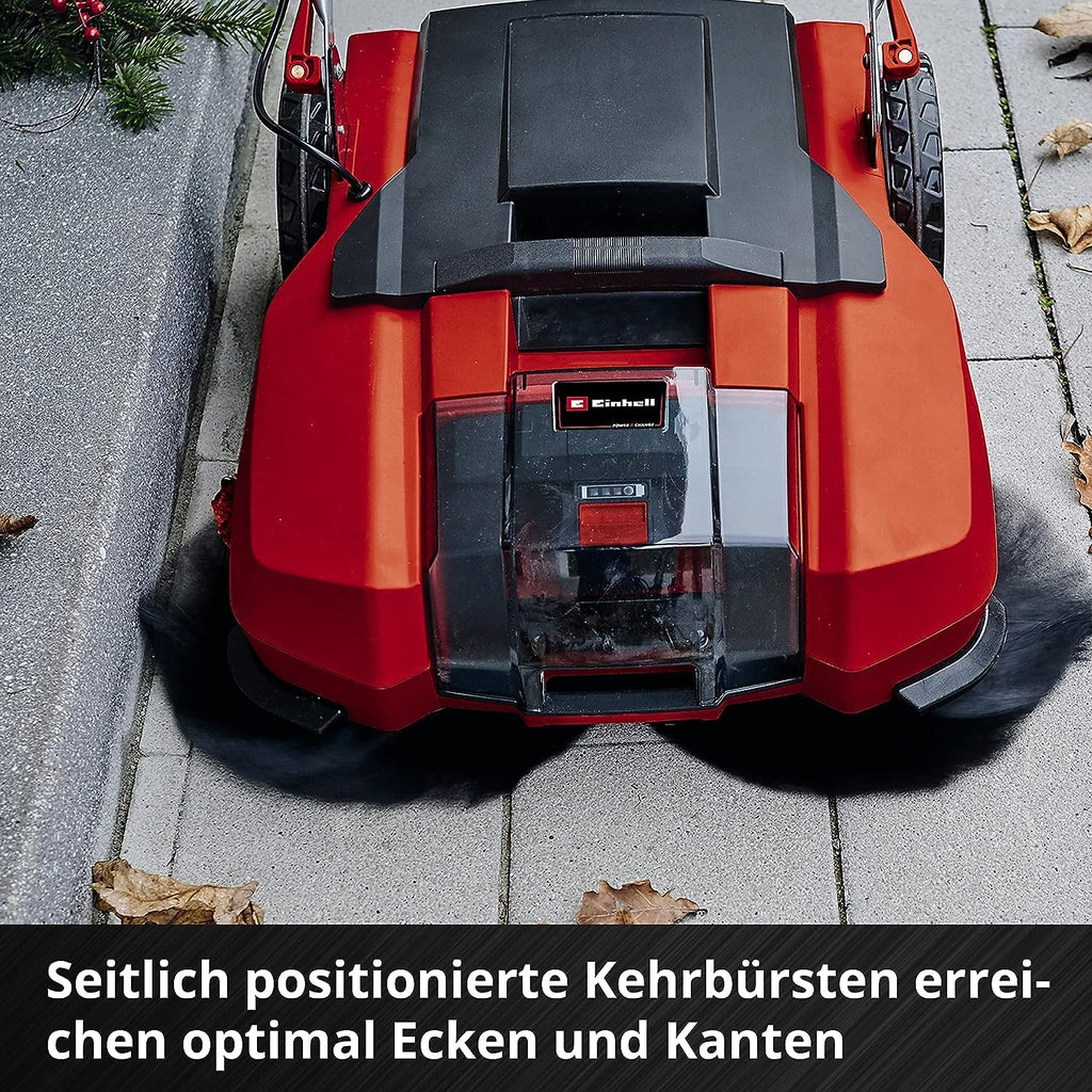 Akku-Kehrmaschine TE-SW 18/610 Li-Solo 18 V mit 61 cm Kehrbreite 20 l Schmutzbehälter verstellbarem Lenker und abnehmbarer Lippe