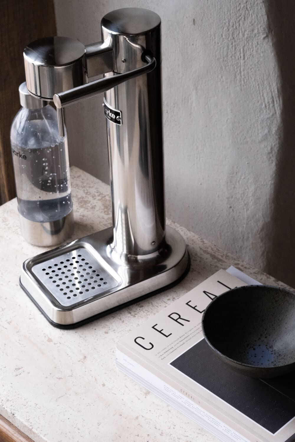 Wassersprudler Carbonator 3 Edelstahl 800 ml manuell 2 BPA-freie PET-Flaschen Auffangschale