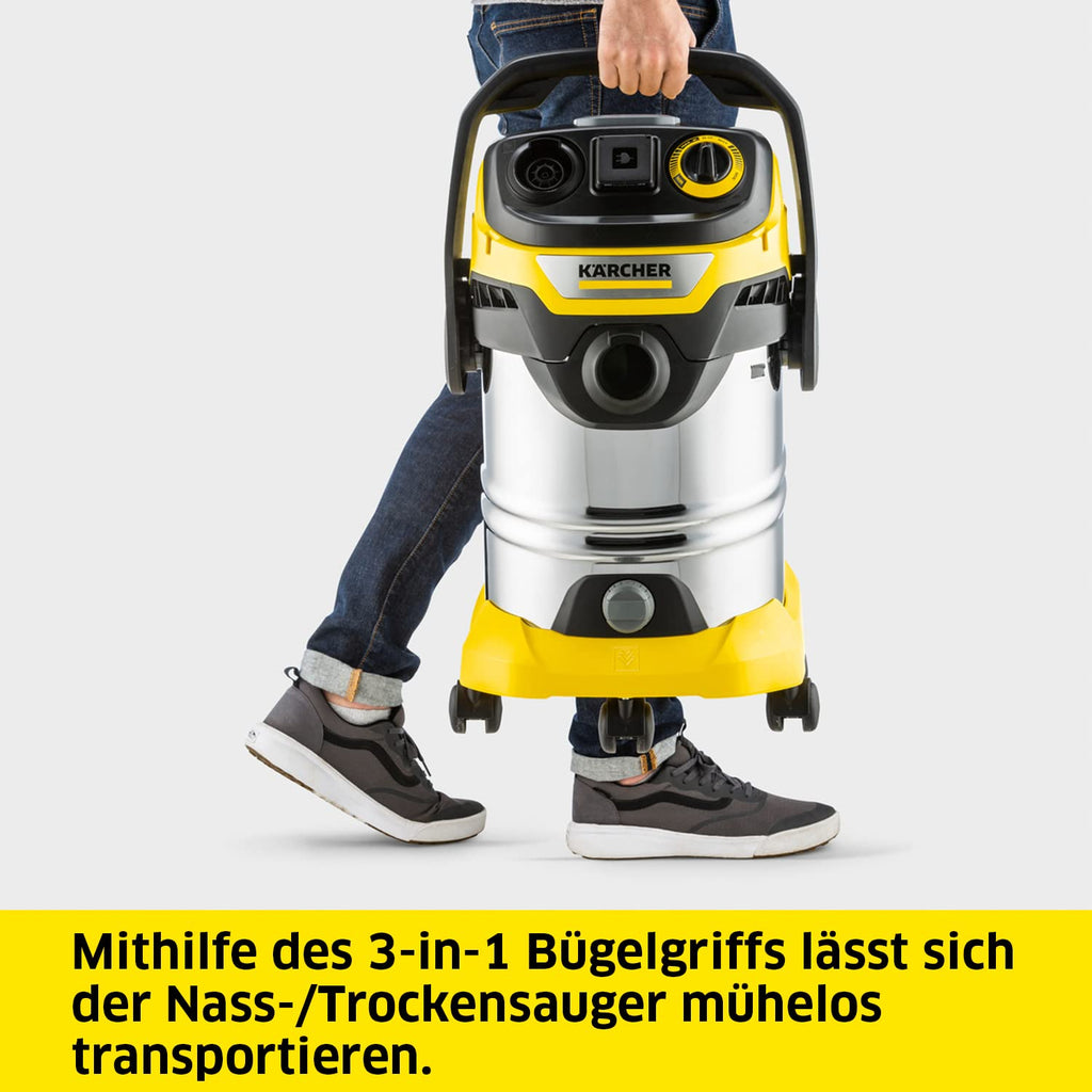 Nass-Trockensauger WD 6 P S V-30/8/35/T 1300 W 30 l Edelstahlbehälter 8 m Kabel 3,5 m Saugschlauch
