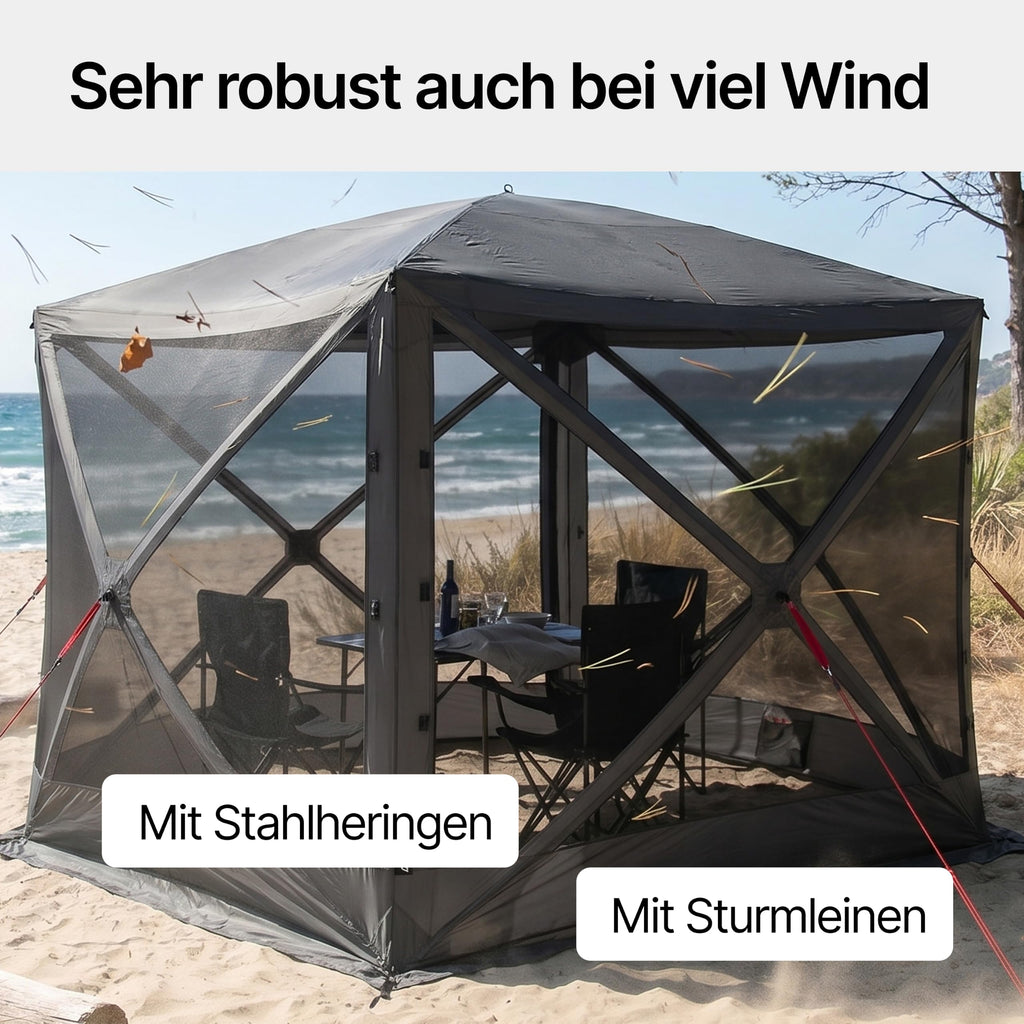 Quick Hub Square Pop Up Pavillon 2,44 x 2,44 m Camping Pavillon UV-Schutz wasserabweisend