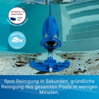Kabelloser Poolsauger Max Li Gen. 1 mit Lithium-Akku 2200 mAh 1 Stunde Laufzeit großer Schmutzbehälter