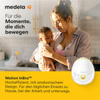 Tragbare elektrische Milchpumpe Motion InBra mit Akku 9 Saugstufen 24 mm Brusthaube 3 Silikoneinsätze Aufbewahrungstasche