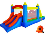 Kinder-Hüpfburg HT-M1 488 x 240 x 190 cm für 3–5 Kinder mit Rutsche Kletterbereich und Gebläse