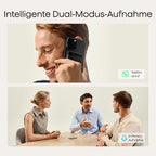 KI-Diktiergerät Note Pro 64 GB 50 Std Aufnahmezeit Bluetooth WAV Dual-Modus 5 m Aufnahmebereich 4 MEMS Mikrofone 1 VPU Mikrofon 112 Sprachen