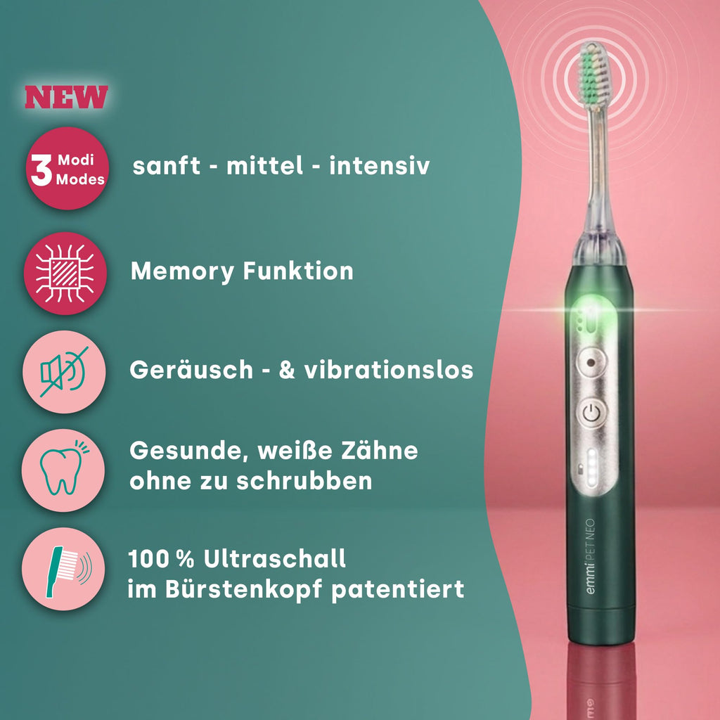 Ultraschall-Zahnbürste für Hunde NEO 96 Mio. Schwingungen 3 Reinigungsmodi 14 Tage Akkulaufzeit geräusch- und vibrationsfrei