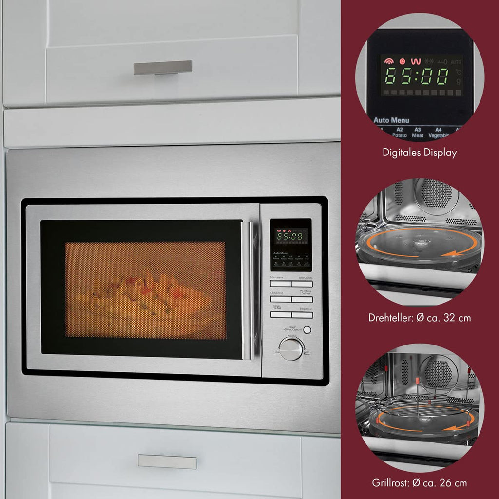 Einbau Mikrowelle MWG 2216 H EB 25 L 900 W mit Grill 1100 W Heißluft 2500 W und Grillrost