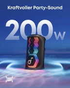Party-Lautsprecher mit Karaoke Rave 3S A31A3 200W Bluetooth 12h Akku 2 kabellose Mikrofone
