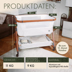 Baby Beistellbett mit Rollen 3 in 1 höhenverstellbar für Boxspringbett Reisebett Wiegefunktion 93 x 58 x 82 cm bis 9 kg