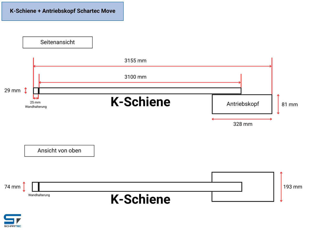 Garagentorantrieb Move 1000 Serie 3 1000 N für Schwingtore und Sektionaltore bis 14 m² 140 kg mit 2 Handsendern und 3 m Schiene
