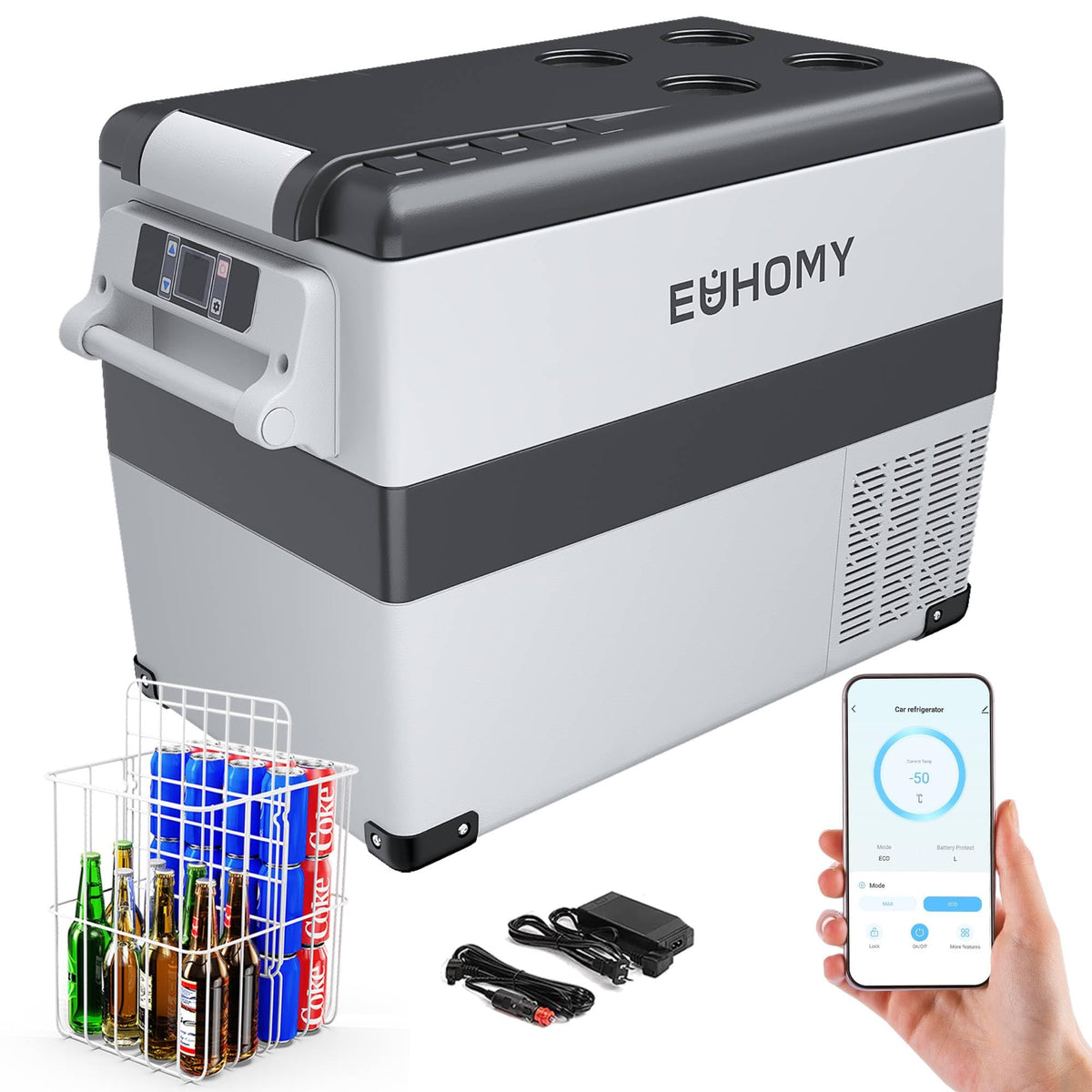 12V Kompressor Kühlbox 40L Kühlbox Auto Kompressor mit App Steuerung 12V/240V -20 bis 20 °C