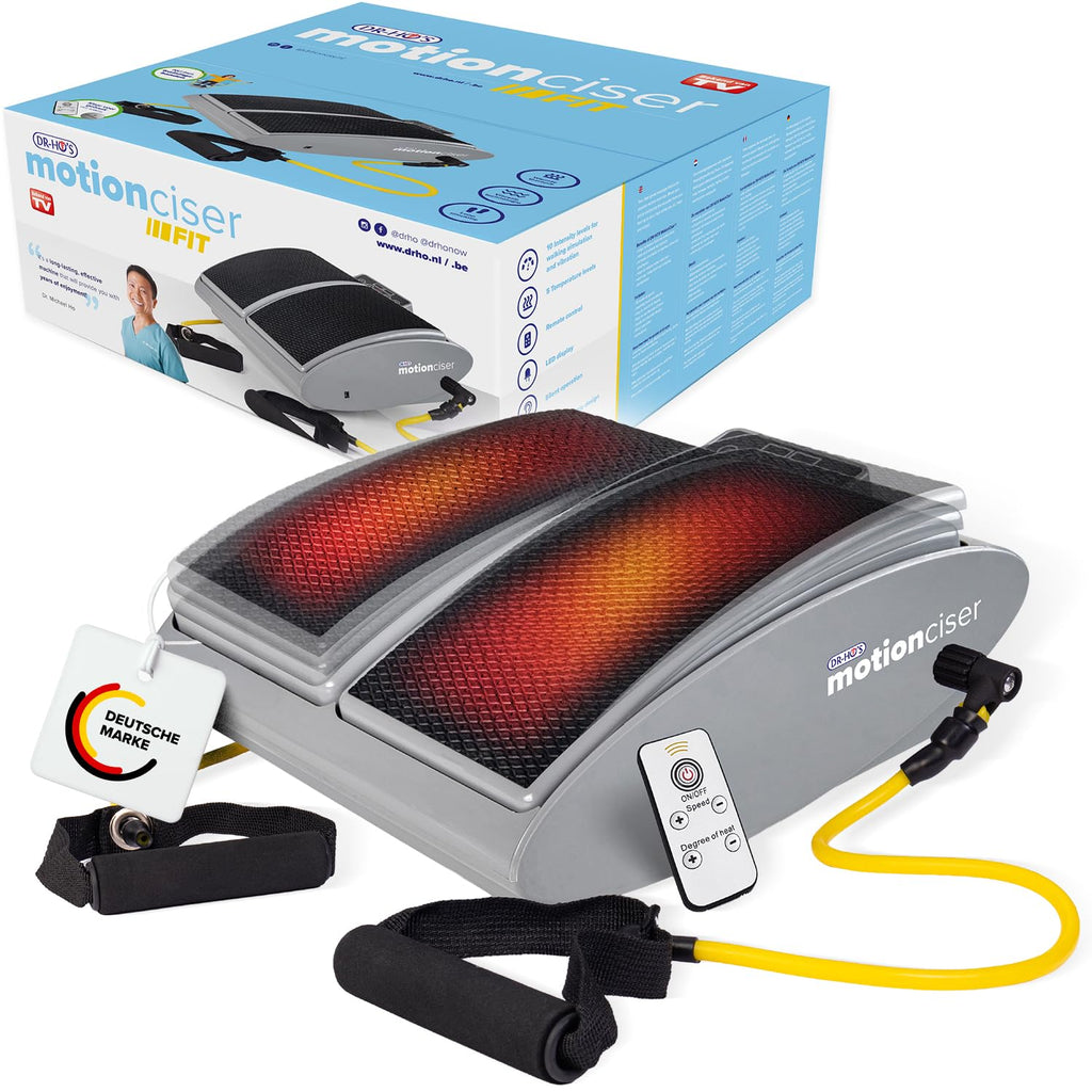 Elektrisches Fußmassagegerät MotionCiser mit Gehsimulation 10 Vibrationsstufen Infrarot-Wärme und Trainingsbändern