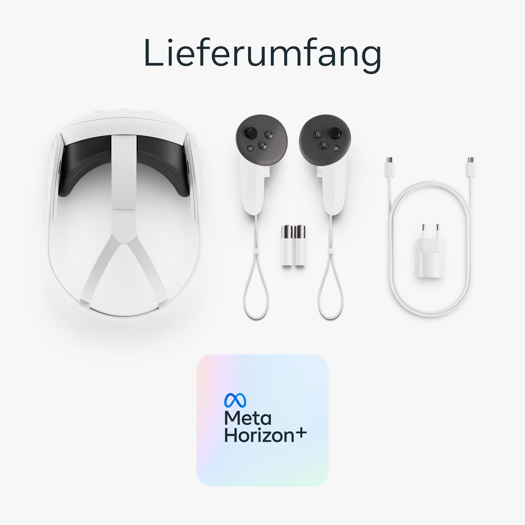 Virtual-Reality-Headset Quest 3 512 GB Mixed Reality 4K Display Snapdragon XR2 Gen 2 2064 × 2208 Pixel pro Auge Gorilla Tag Bundle