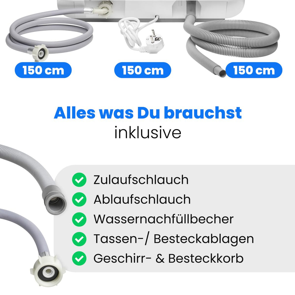 Tischgeschirrspüler TSG 5702 mit 5-Liter-Tank 6 Programme 3 Maßgedecke Energieeffizienzklasse C Touch-Bedienung