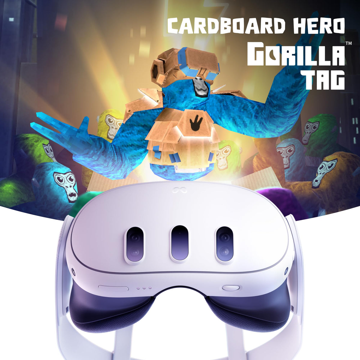 Virtual-Reality-Headset Quest 3 512 GB Mixed Reality 4K Display Snapdragon XR2 Gen 2 2064 × 2208 Pixel pro Auge Gorilla Tag Bundle