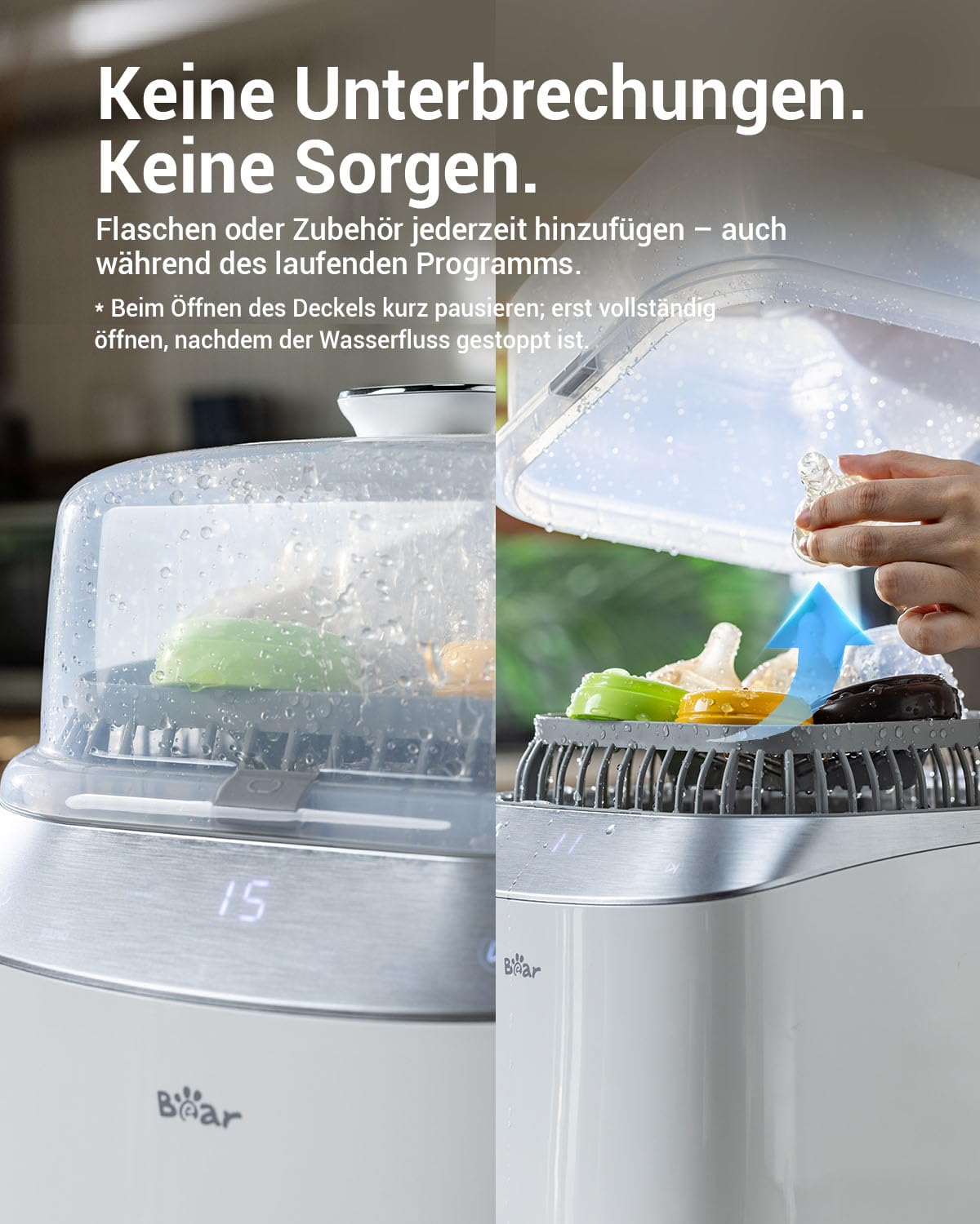 Bottle Washer Pro Automatischer Flaschenreiniger Sterilisator und Trockner für Babyflaschen 5 Modi 72 Stunden Aufbewahrung 90 Reinigungstabletten