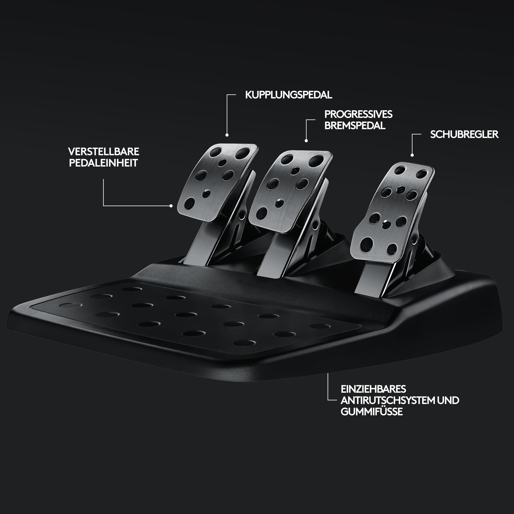 Gaming Rennlenkrad G29 mit 900° Lenkbereich Force Feedback Edelstahlpedalen und Leder-Lenkrad für PS5 PS4 PC Mac
