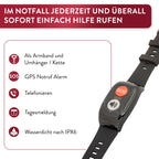 Carino 4G GPS Notrufarmband für Senioren mit Ortung Telefonfunktion SOS-Taste Nano SIM 7 Tage Akkulaufzeit IPX6 wasserdicht ohne Abo