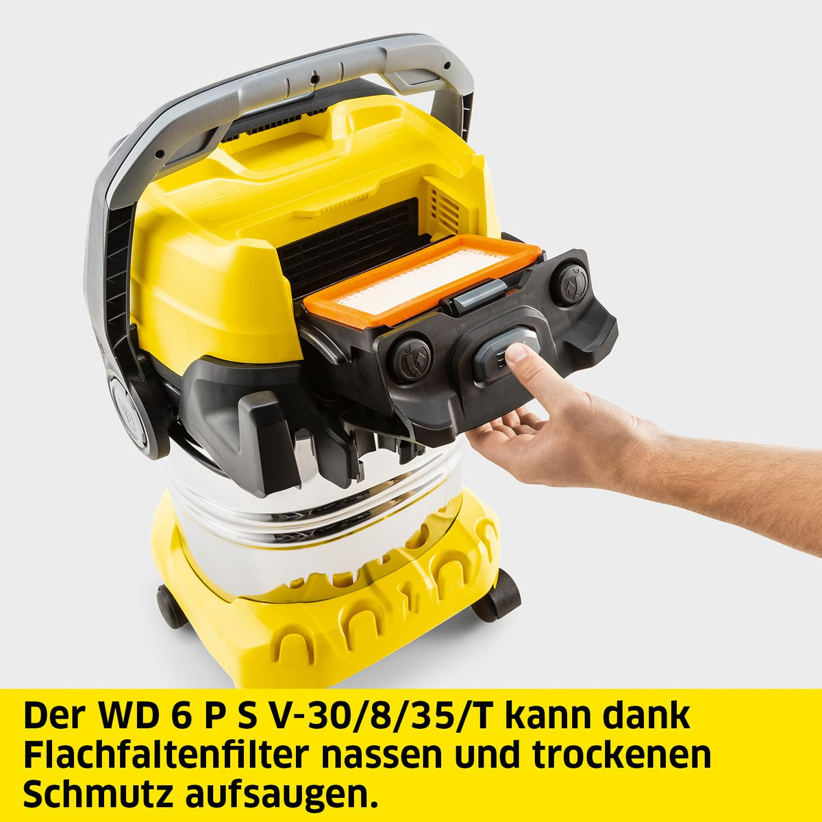 Nass-Trockensauger WD 6 P S V-30/8/35/T 1300 W 30 l Edelstahlbehälter 8 m Kabel 3,5 m Saugschlauch