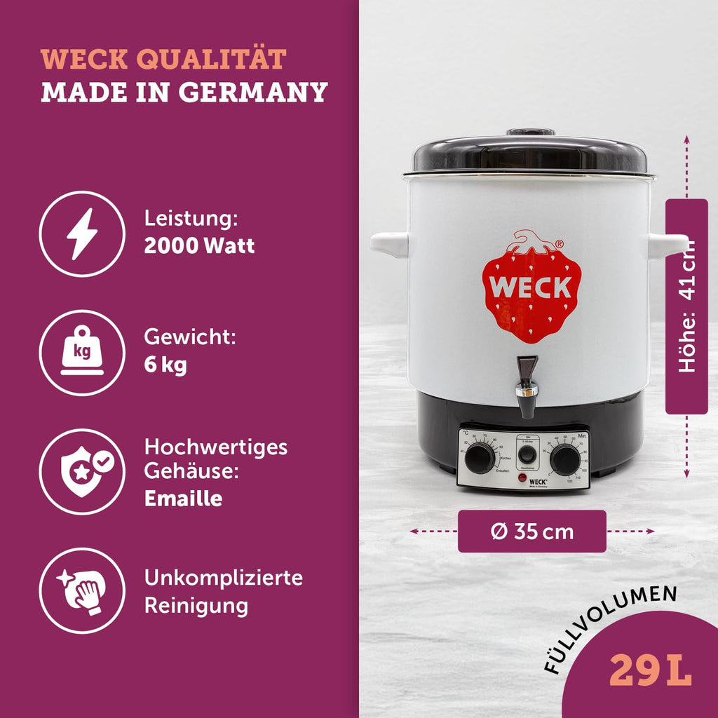 Einkochautomat WAT 15-A 29L 1800W Präzisionsthermostat Zeitschaltuhr Auslaufhahn Emaille