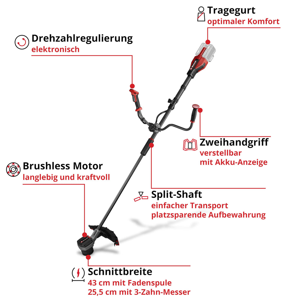 Akku-Sense GP-BC 36/430 Li BL 36 V 43 cm Schnittbreite Brushless-Motor mit 3-Zahn-Messer und Doppelfadenspule