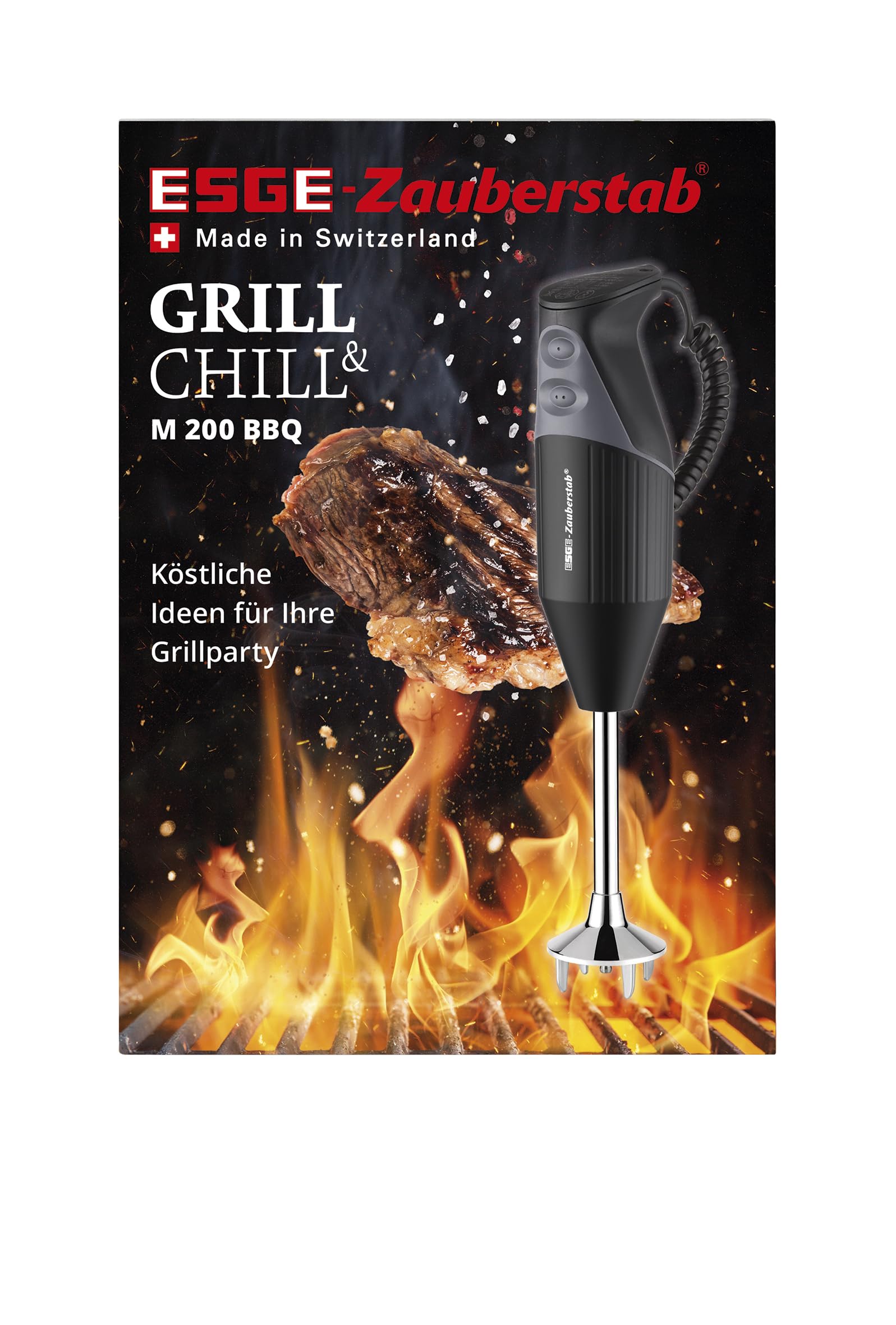 Stabmixer M200 BBQ 98215 200 W 2 Geschwindigkeitsstufen mit Zerkleinerer und Zubehör Set
