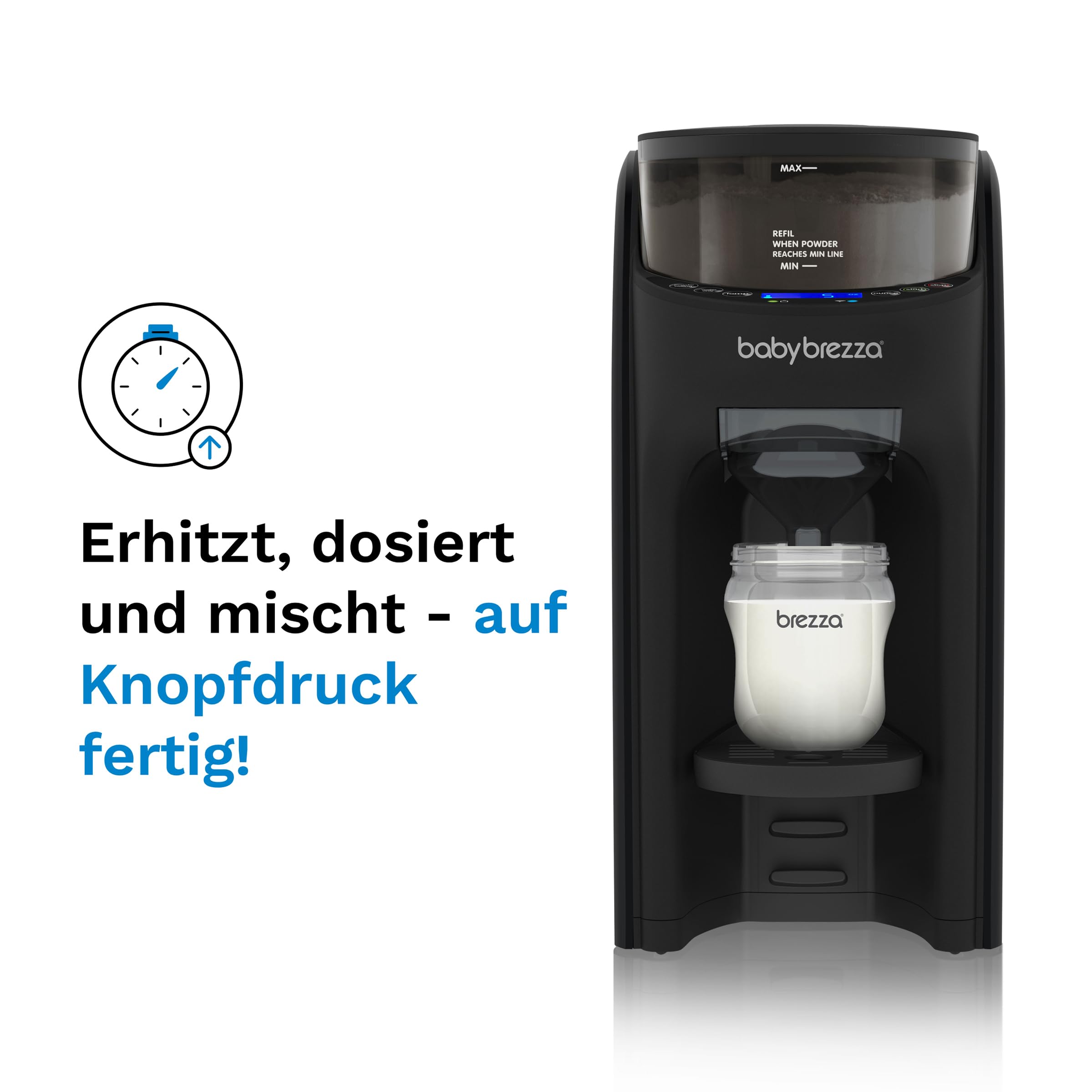 Automatischer Flaschenzubereiter Formula Pro Advanced für Milchpulver und Wasser 3 Temperaturen 60–300 ml LCD-Display BPA-frei