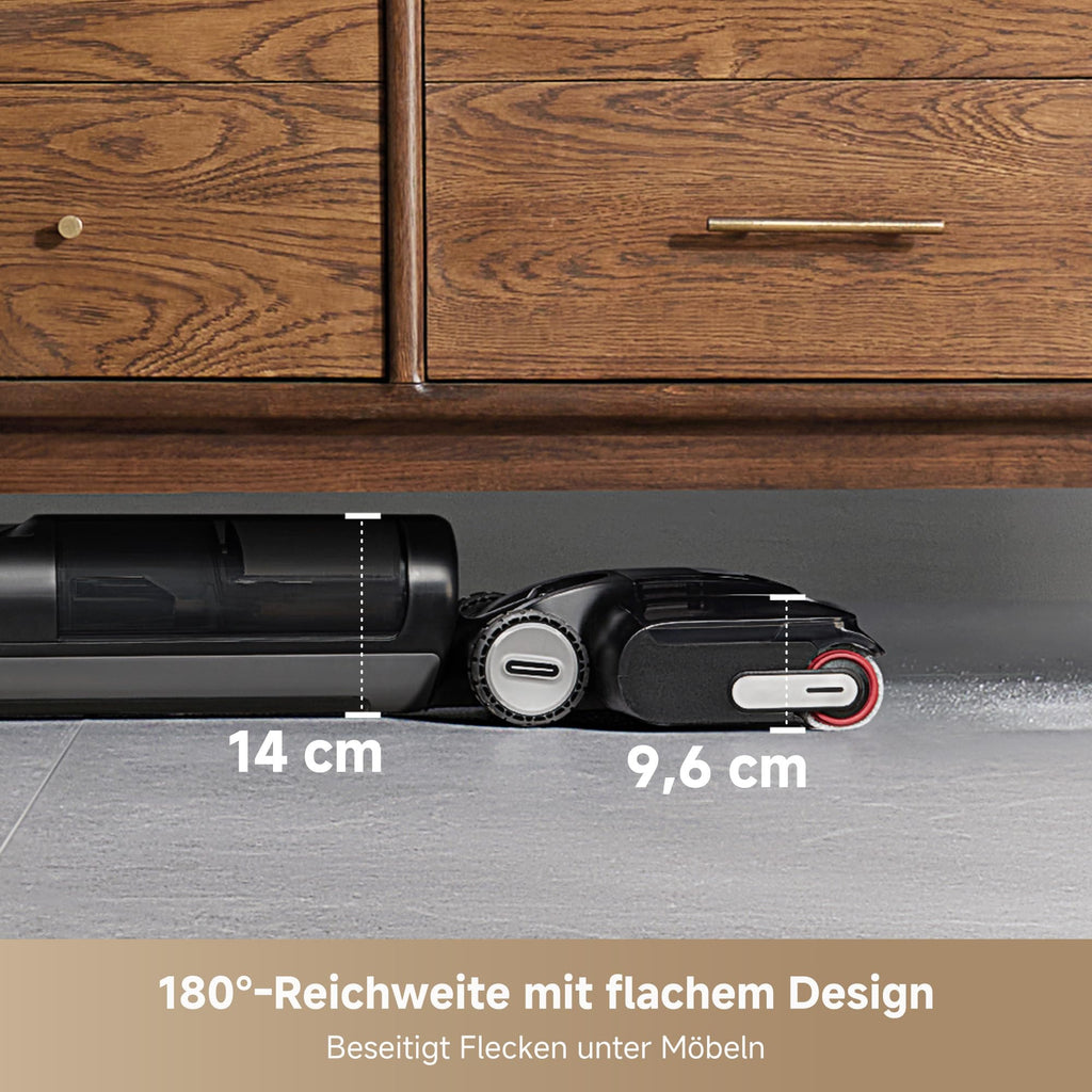 Nass- und Trockensauger H12 Pro FlexReach 18000 Pa 50 Min Laufzeit 27 V 780 ml 180° flaches Design 90 °C Selbstreinigung beidseitige Kantenreinigung