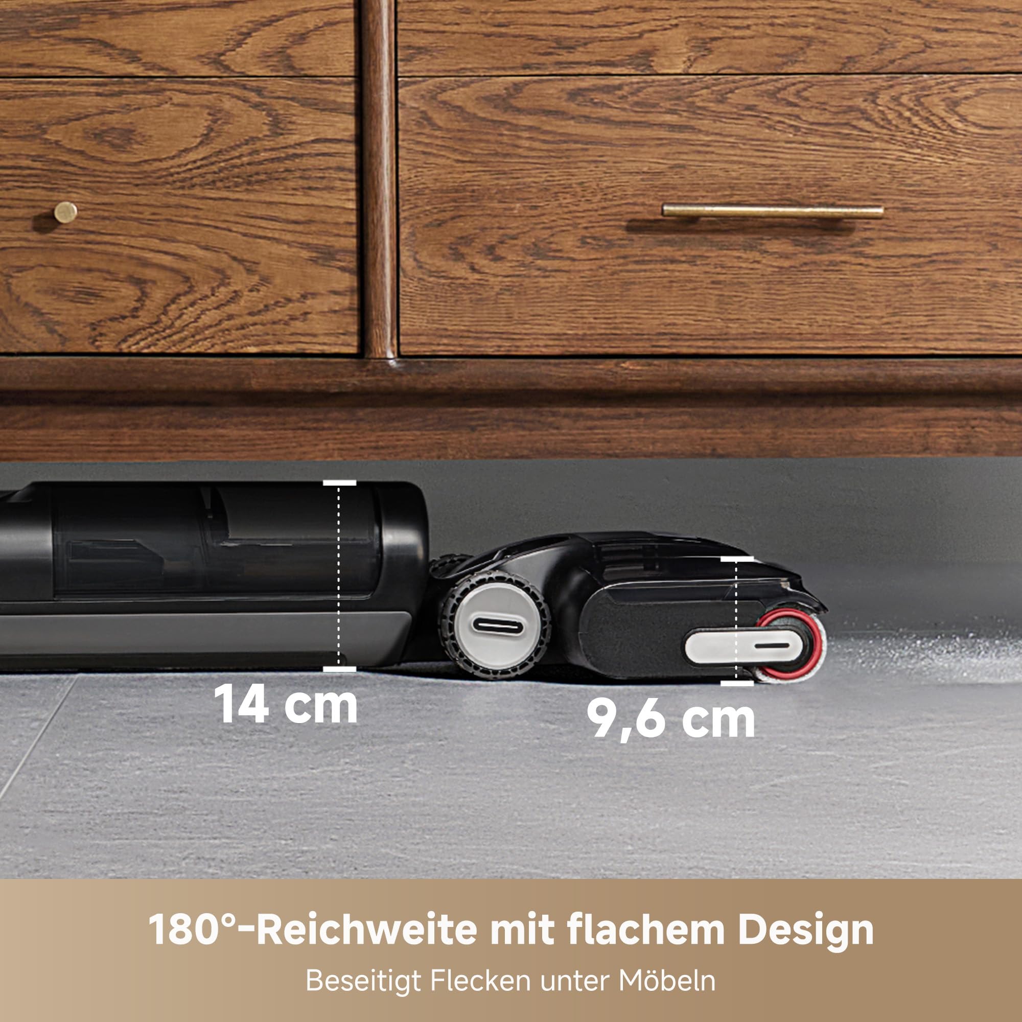 Nass- und Trockensauger H12 Pro FlexReach 18000 Pa 50 Min Laufzeit 27 V 780 ml 180° flaches Design 90 °C Selbstreinigung beidseitige Kantenreinigung