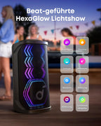 Party-Lautsprecher mit Karaoke Rave 3S A31A3 200W Bluetooth 12h Akku 2 kabellose Mikrofone