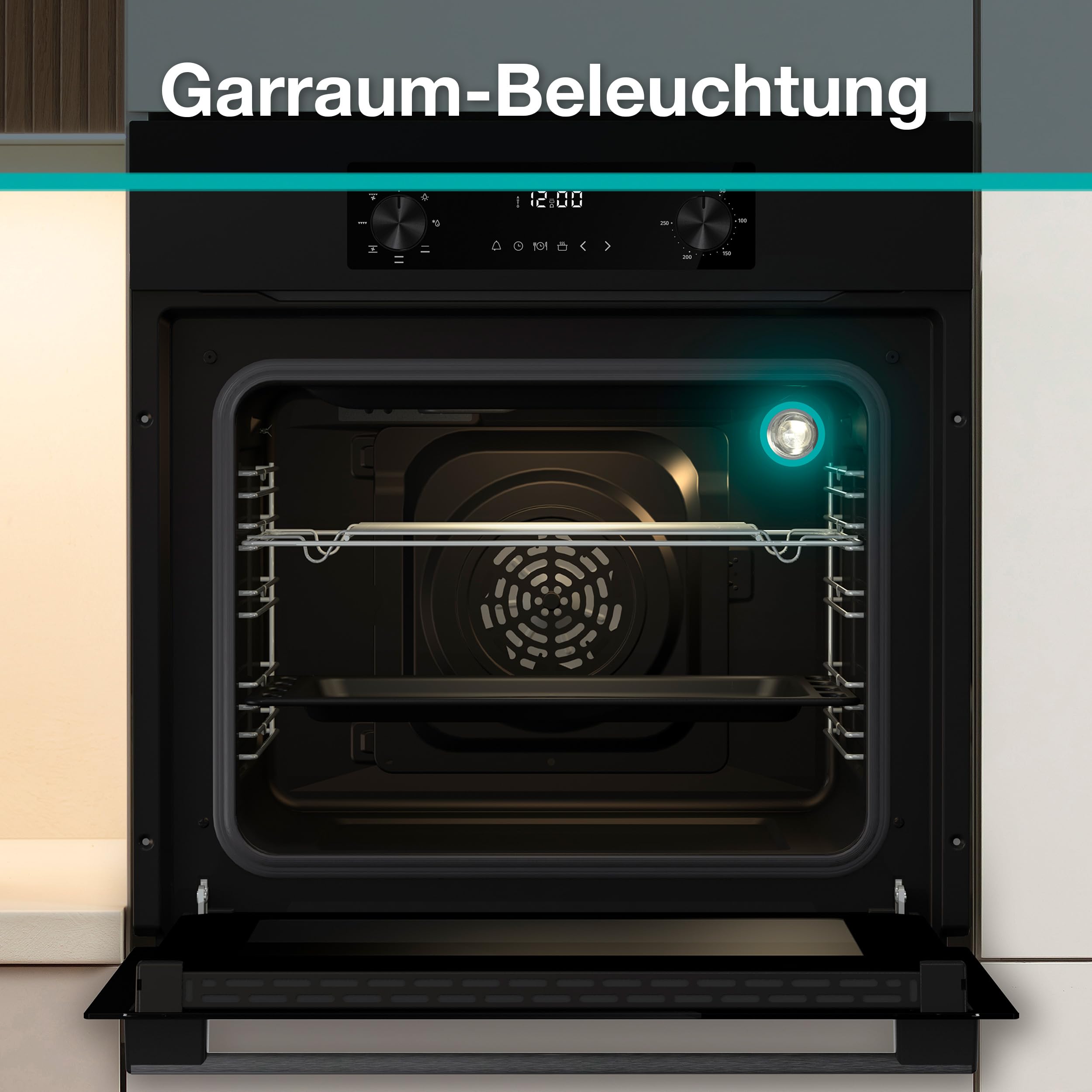 Einbaubackofen BOA6737AO1X 73 Liter Heißluft 250 °C 9 Funktionen Energieeffizienzklasse A EcoClean 2fach verglaste Tür