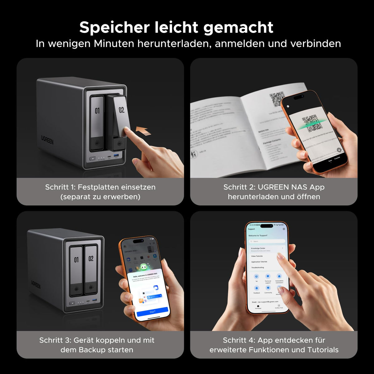 2-Bay NAS DXP2800 mit Intel N100 2,5 GbE 8 GB DDR5 2x M.2 NVMe 4K HDMI bis 80 TB ohne HDD