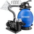 Sandfilteranlage SF96K 9600 l/h 400 W für Pools bis 30000 l mit 25 l Filterkessel 7-Wege-Ventil und Filterbällen