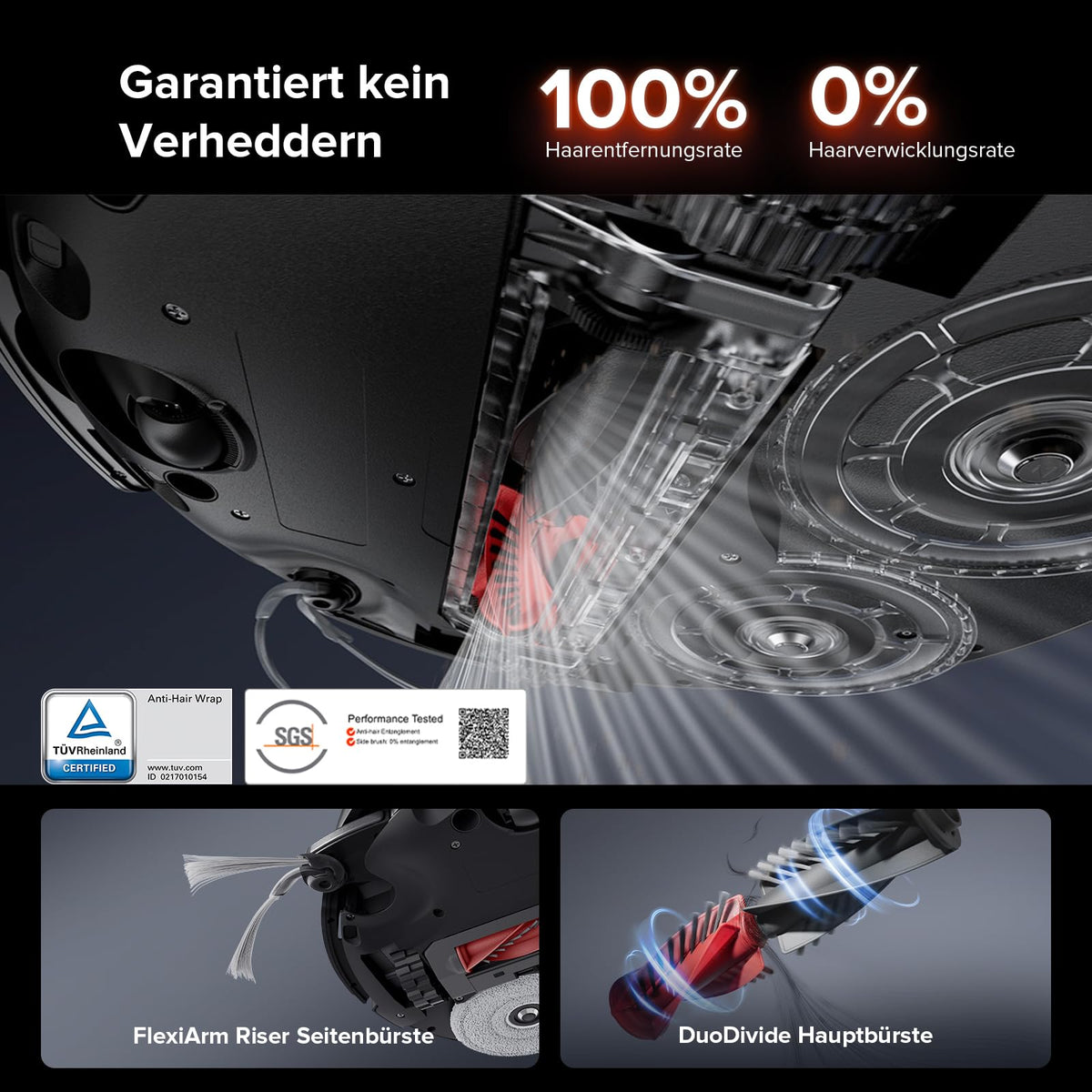 Saugroboter mit Wischfunktion Saros 10R 22000 Pa 7,98 cm Bauhöhe 192 Min Laufzeit App-Steuerung StarSight System 2.0 Zero-Tangle
