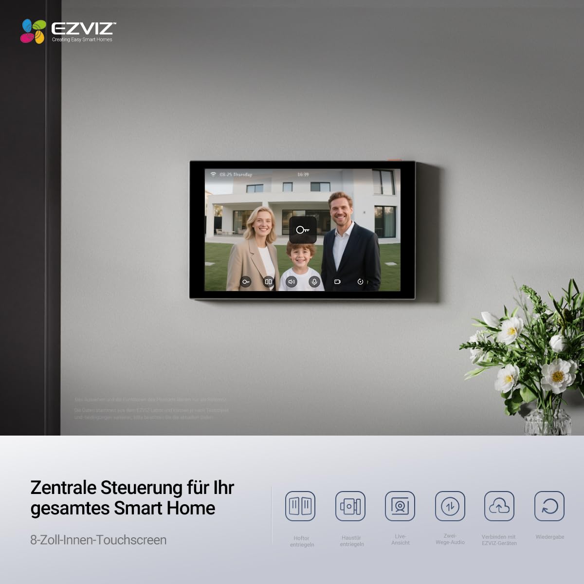 Video-Türsprechanlage HP7 Pro 4K 8 Zoll Touchscreen 2-Draht-System Dual-Band-WLAN RFID-Zugang