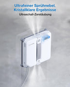 Fensterputzroboter WINBOT Mini 2 215 mm breit 55 mm dünn 4-Ecken-Bürsten 10 μm Ultraschallnebel 6 Reinigungsmodi App-Steuerung