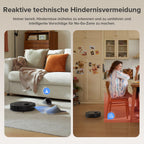 Saugroboter mit Wischfunktion QV 35A 8000 Pa 10 mm Mopp-Anhebung LiDAR-Navigation Anti-Tangle-Bürste All-in-One-Dock App-Steuerung