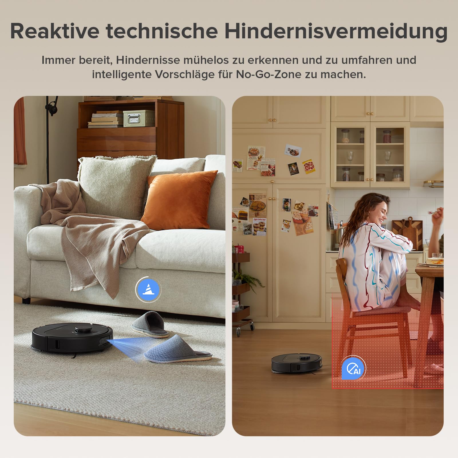 Saugroboter mit Wischfunktion QV 35A 8000 Pa 10 mm Mopp-Anhebung LiDAR-Navigation Anti-Tangle-Bürste All-in-One-Dock App-Steuerung