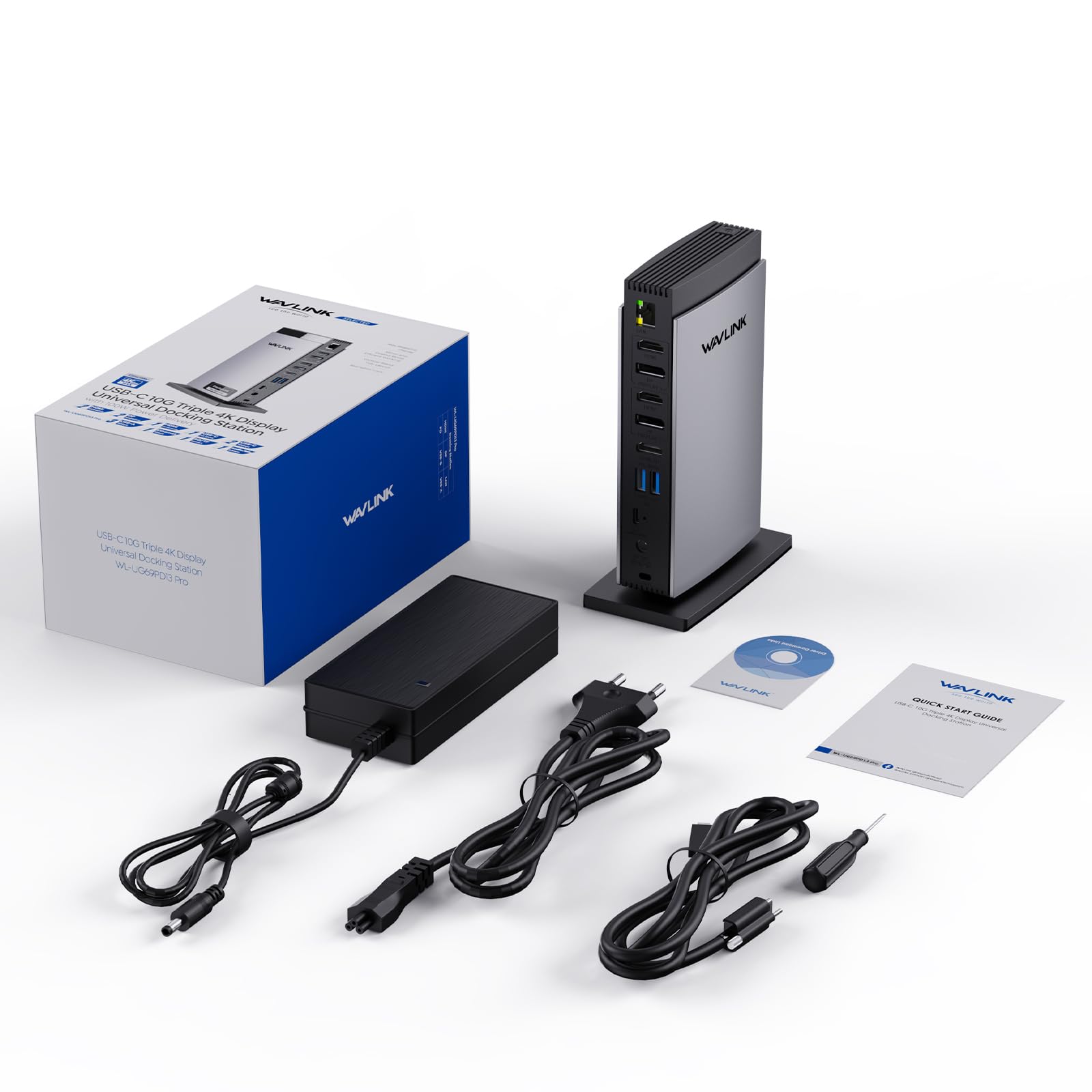 DisplayLink Dockingstation Dreifach-Display 4K+Dual 2K 3 HDMI 2 DisplayPort 15-in-1 100W