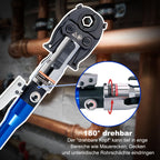 Hydraulische Presszange V- und TH-Kontur für Kupfer Edelstahl und Verbundrohr mit 9 Pressbacken V12-V28 TH16-TH32 80 kN