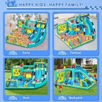 Kinder-Hüpfburg 20286 mit Wasserrutsche und Pool 452 x 416 x 210 cm 550-W-Gebläse für Indoor und Outdoor
