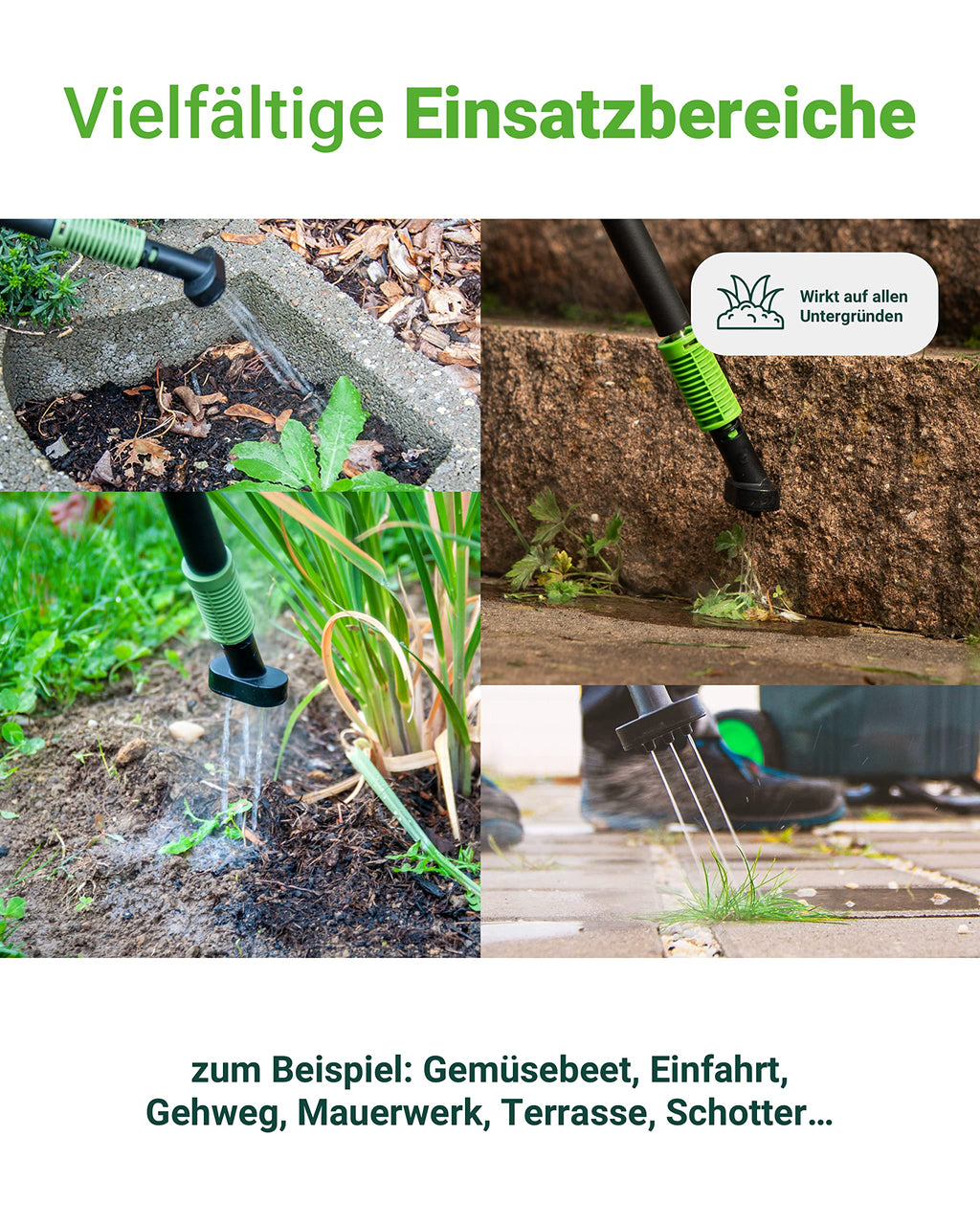 Elektrischer Unkrautvernichter mit heißem Wasser Fox One, Dampfreiniger, ohne Gas und Flamme, für Unkraut, Moos, Giersch und Grünbelag