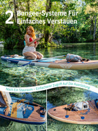 Extra Großes aufblasbares SUP Board 335 x 83 x 15 cm für 2+1 Personen bis 250 kg mit StabilTrac Finne und Kayak Sitz