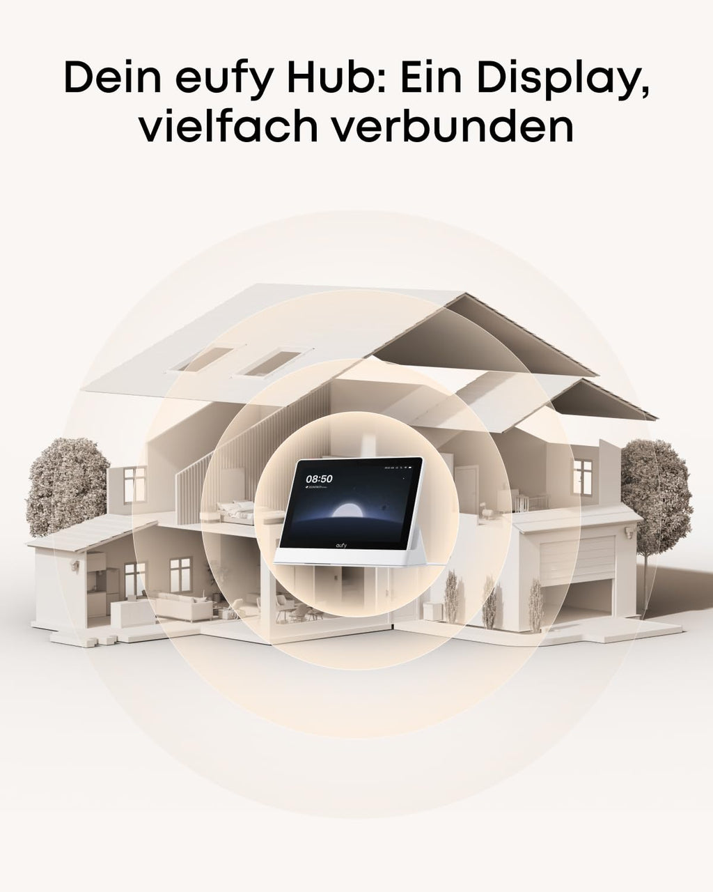 Smart Display Smart Home Hub T87A0 8 Zoll 1280 x 800 mit WLAN 4 Live-Streams Echtzeit-Benachrichtigungen