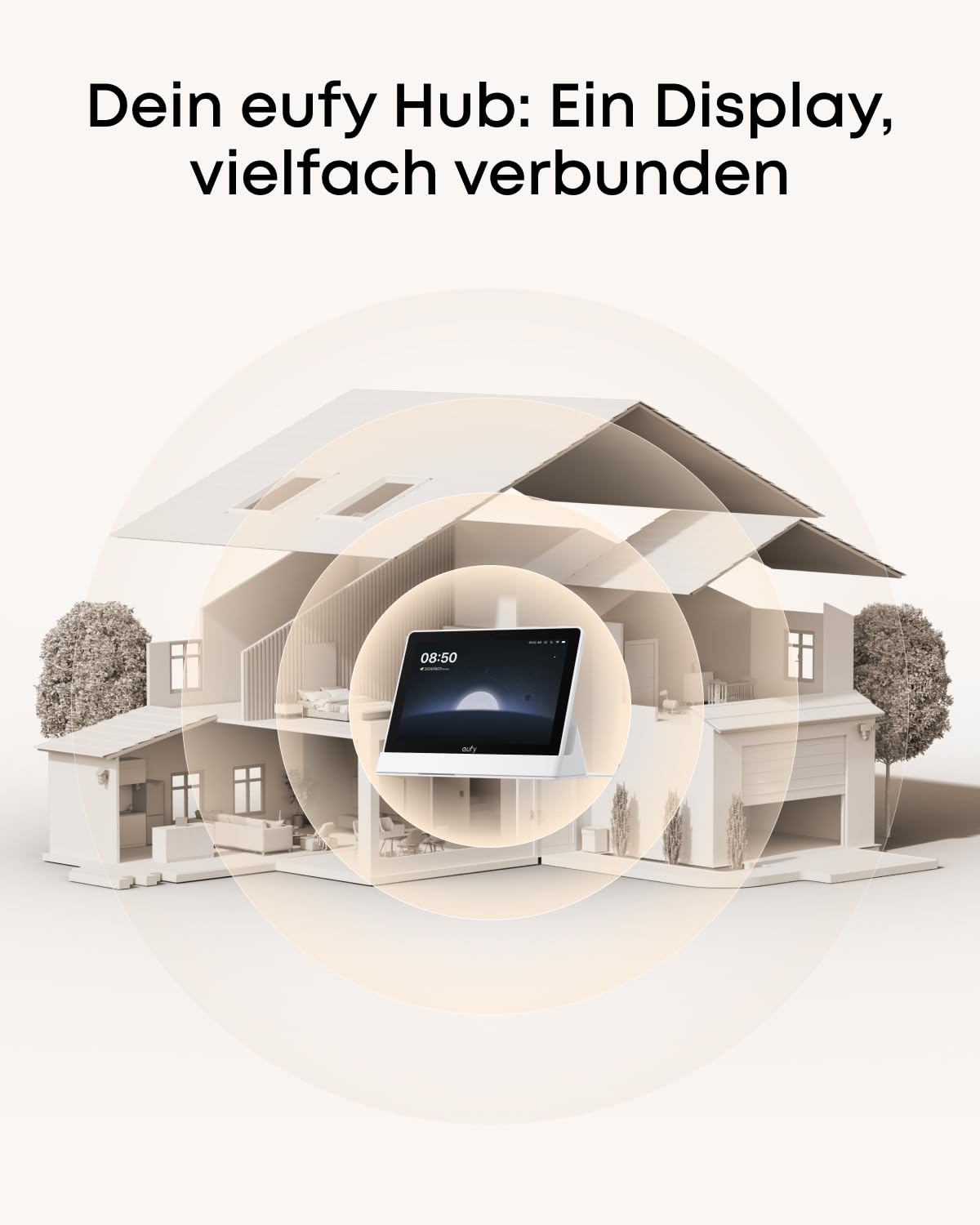 Smart Display Smart Home Hub T87A0 8 Zoll 1280 x 800 mit WLAN 4 Live-Streams Echtzeit-Benachrichtigungen