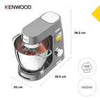Küchenmaschine Titanium Chef Patissier XL KWL90.034SI 1400 W 7 L Rührschüssel mit Waage Wärmefunktion und Patisserie Set